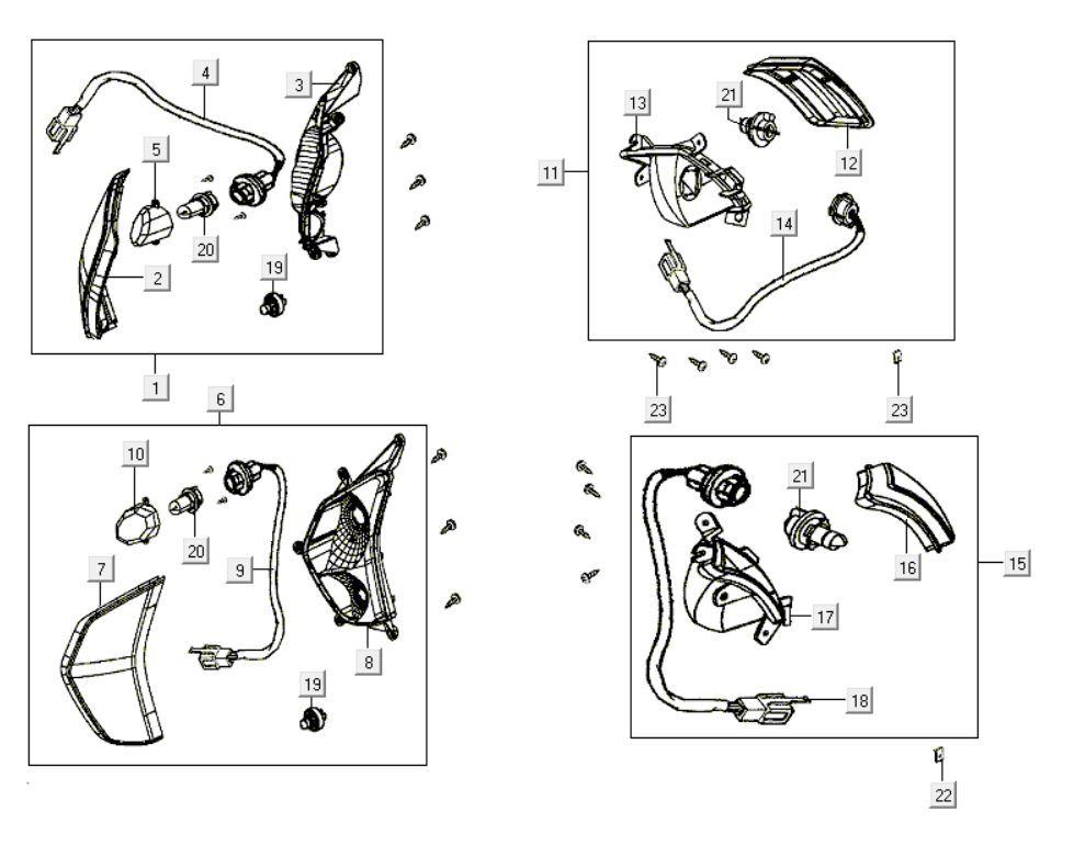 Clignotants Kymco Like 200i Noir