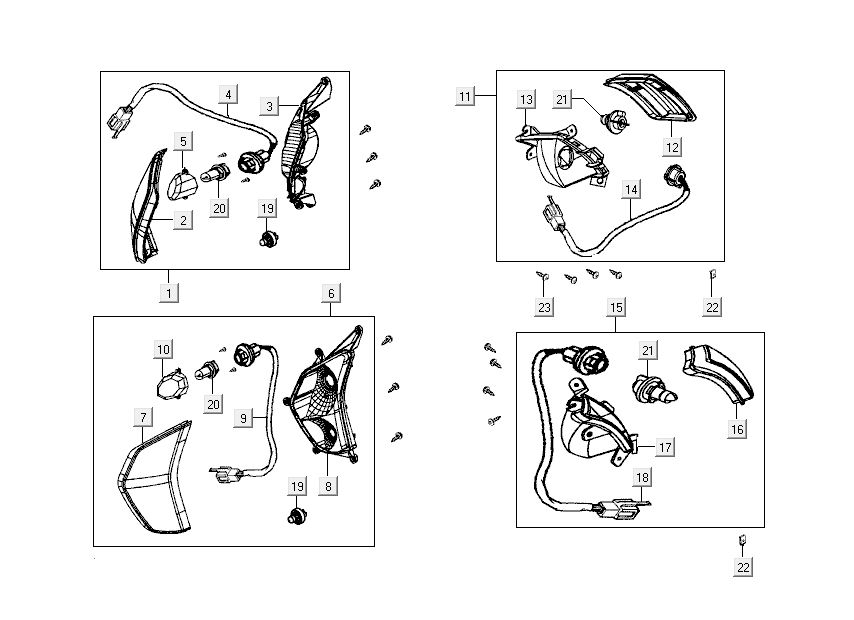 Clignotants Kymco Like 4 temps tecno argent comme T T 2015