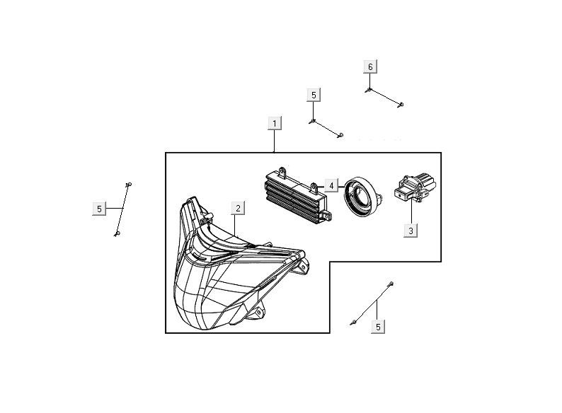 Optique de phareKymco People S 50i E4 Bleu