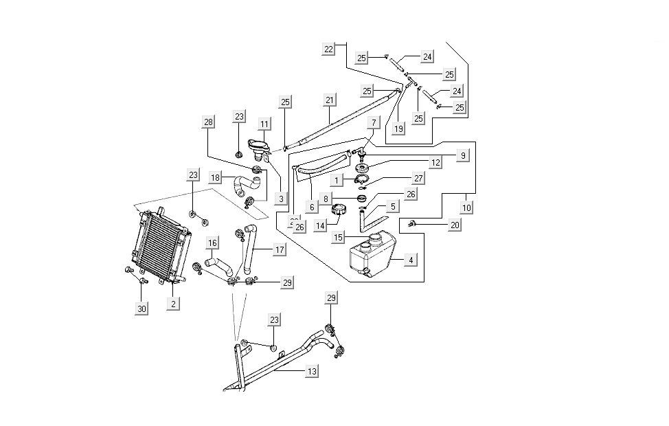 Refroidissement Kymco B&W LC 2 temps argent