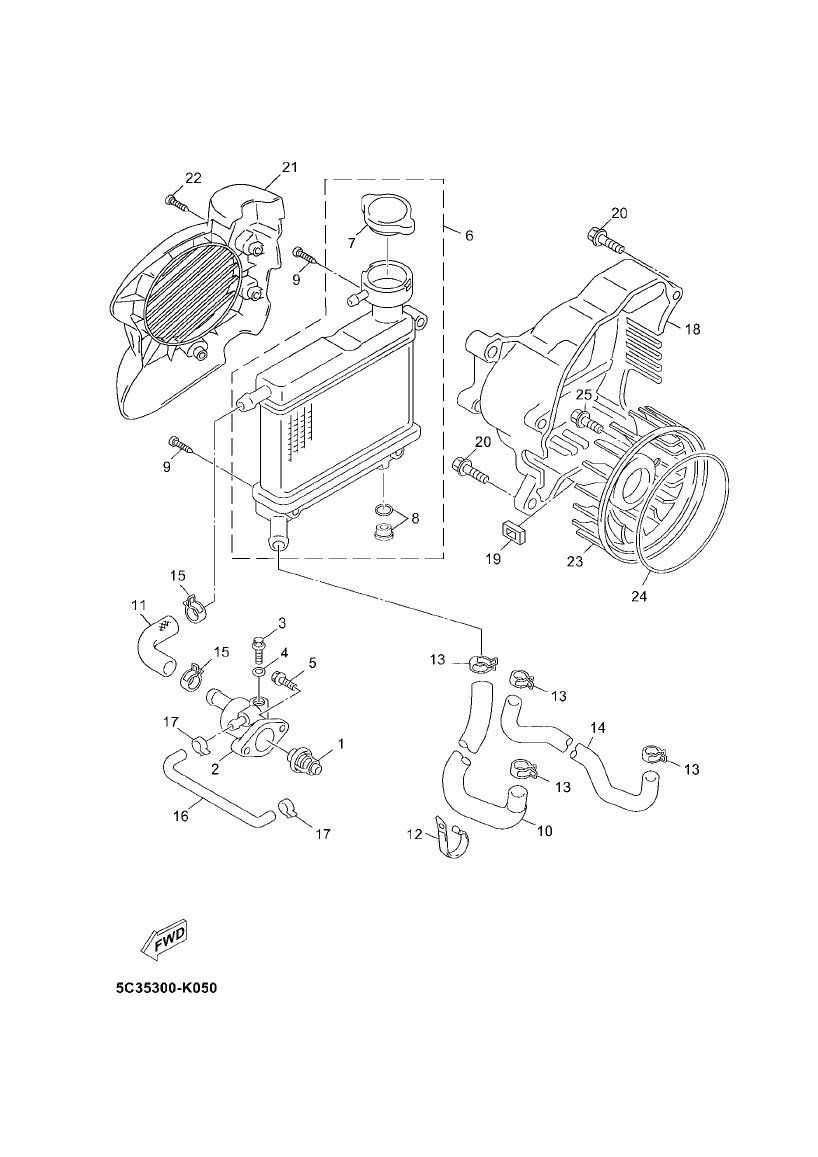 Refroidissement 4 temps Yamaha Neo (après 2008)