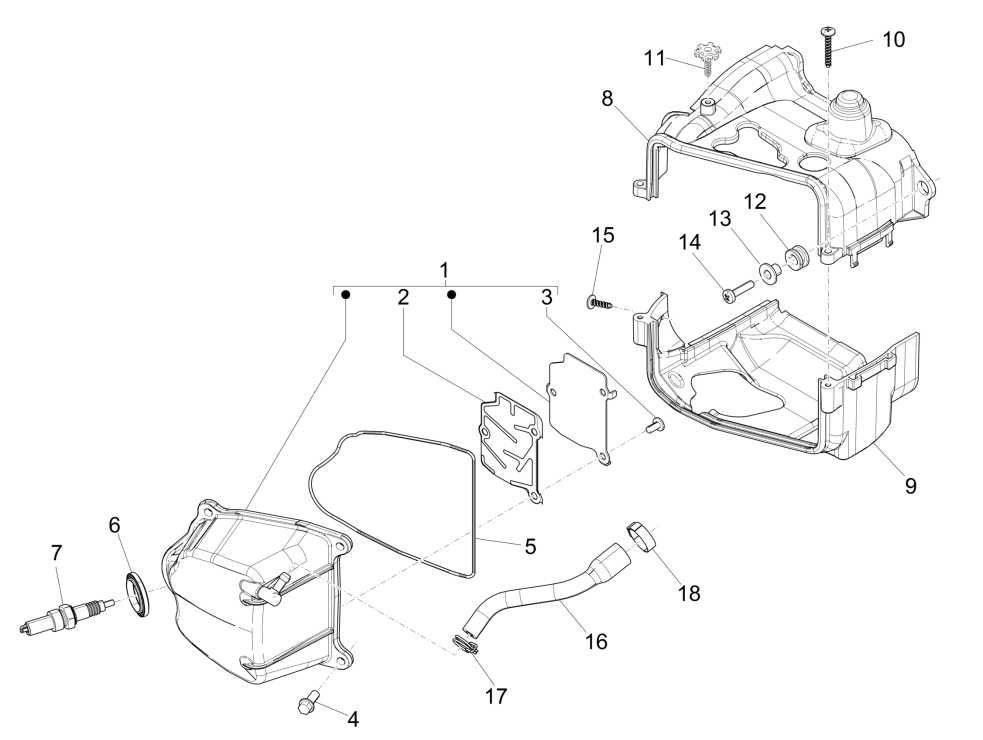 Cache culbuteur de réfrigérateur Vespa Sprint 4 temps 3 soupapes (injection euro4 IGET)