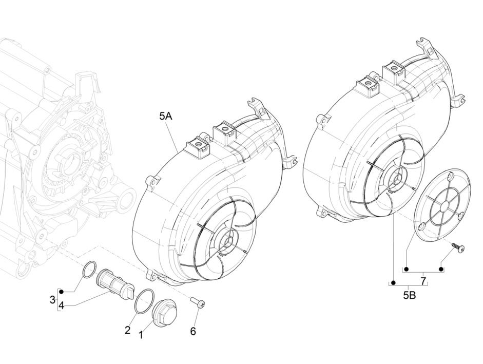 Réfrigérateur - filtre à huile Piaggio Zip 4 temps (injection Euro 4 IGET)