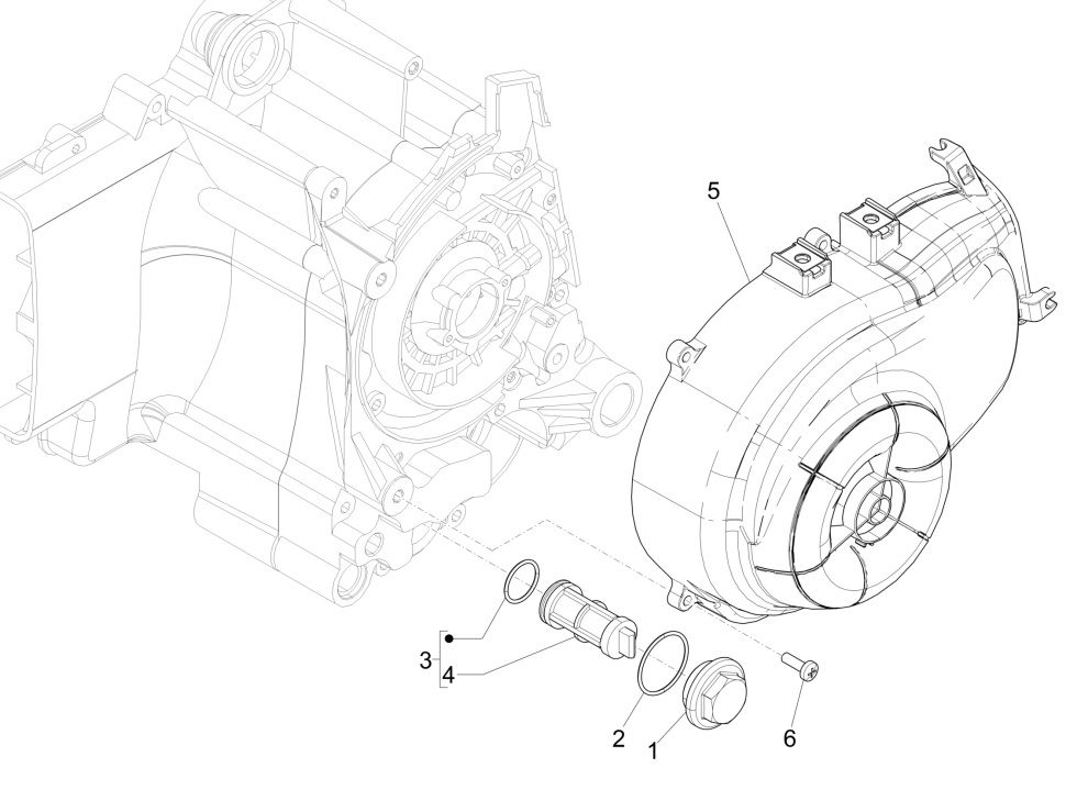 Bouchon de refroidissement - Filtre à huile 4 temps Piaggo Zip (euro5 injection IGET)