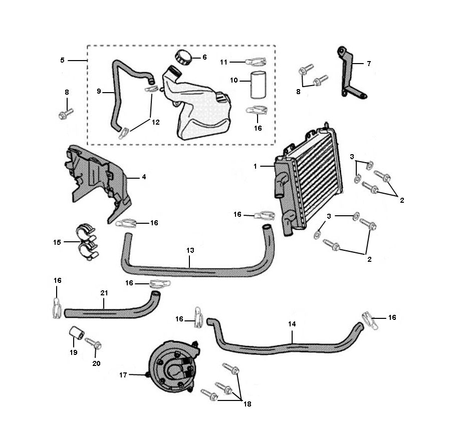 Système de refroidissement Peugeot Jet Force C-tech 2 temps