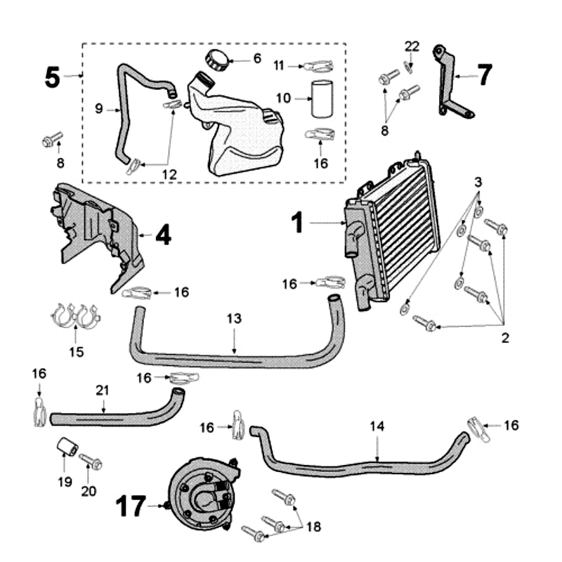 Système de refroidissement Peugeot Jet Force LC noir