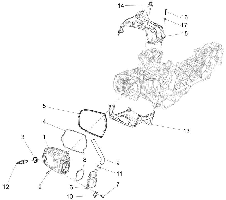 Couvre-tête Piaggio Liberty 125 4 temps 3V IE ABS (IGET Euro 5)