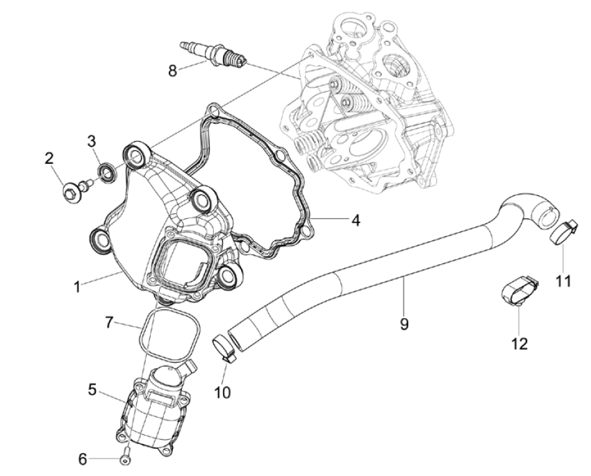 Couvre-tête pour Piaggio Beverly 125 RST 4T 4V IE E3 2010-2015 (EMEA)
