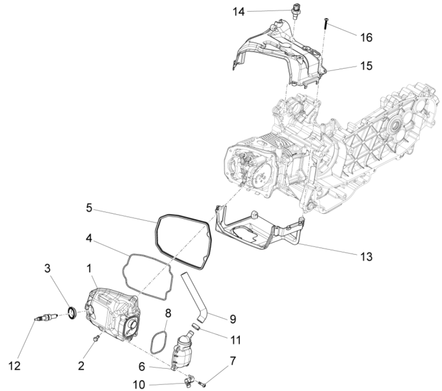 Couvre-tête Piaggio Fly 125 4 temps 3V IE E3