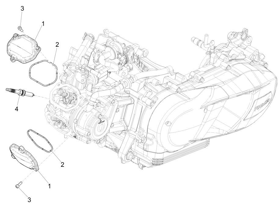 Couvre-tête pour Vespa GTS 125 4T E4 ABS 2019 (EMEA)