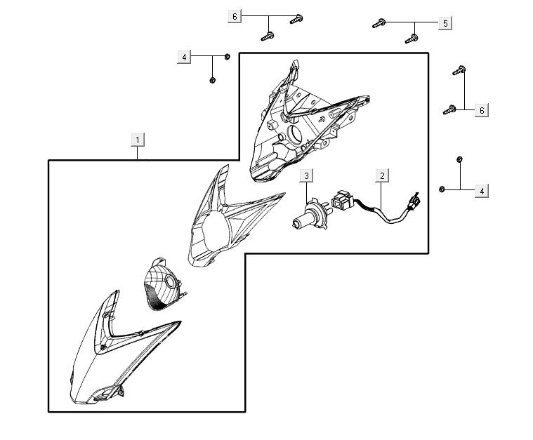 Optique de phareAGILITY 16+ 4T 125 Argent Métallique Mat