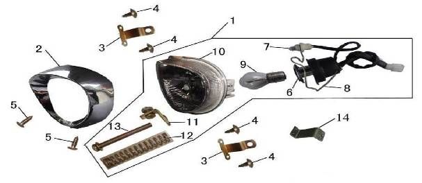 Optique de phareAGM GT champagne