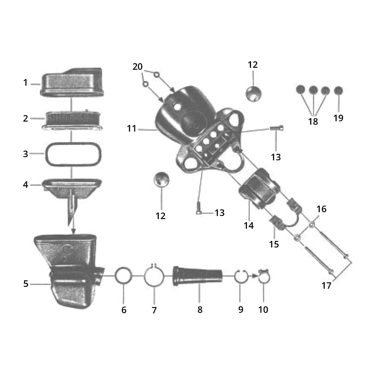 Boîtier de phare - Filtre à air Zündapp C50 Sport 517-21L0