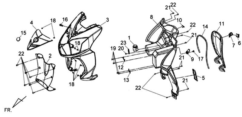 Clignotants pour phares Sym Jet 4 (BK001C) noir