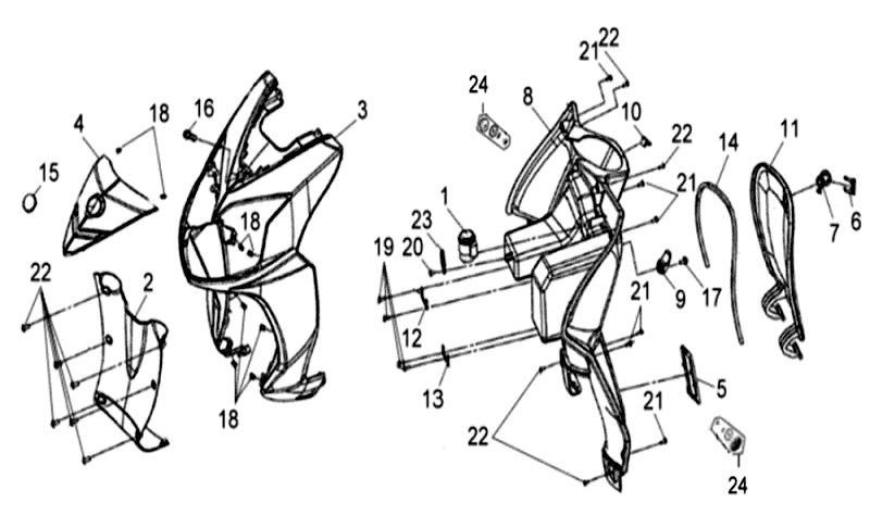 Clignotants avant Sym Symphony SR (GY419S) gris