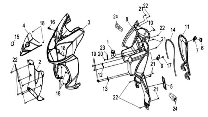 Phare et clignotants Sym Symphony SR 50 Silver (S880S)