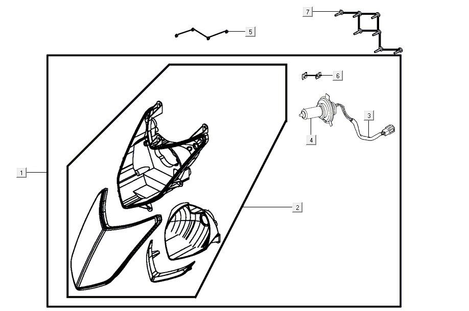 Optique de phareKymco Agility 16'+ 4 temps injection euro4 noir