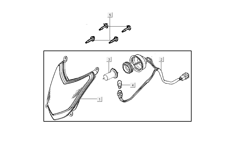 Optique de phareKymco Agility FR 12' 4 temps euro4 noir