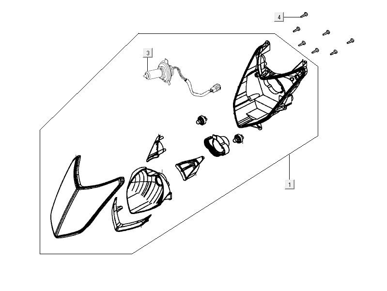 Optique de phareKymco City 16' 4 temps blanc