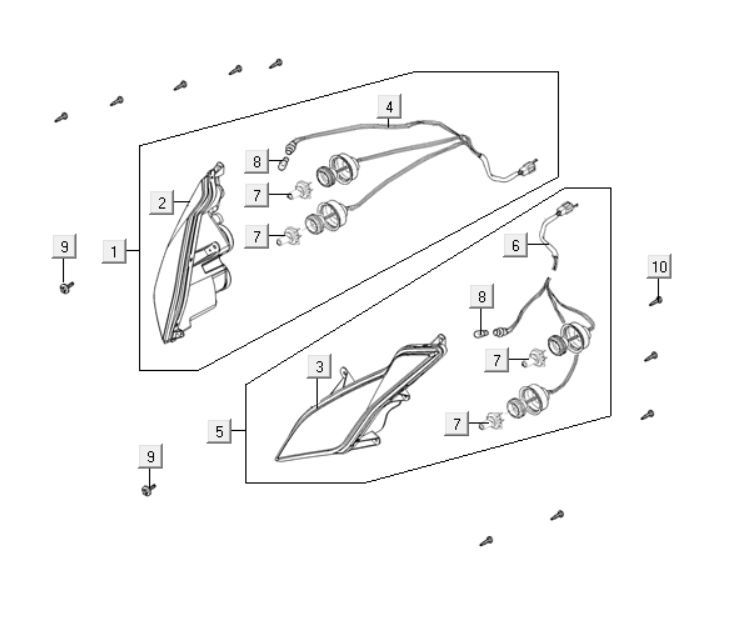 Optique de phareKymco Downtown 125i