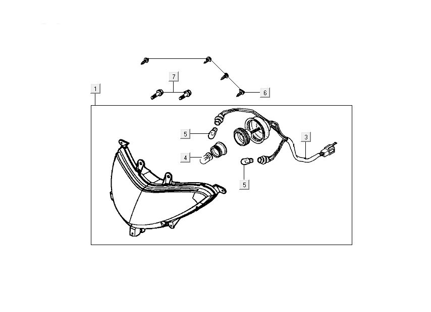 phare avant Kymco Grand Dink 2 temps Titane