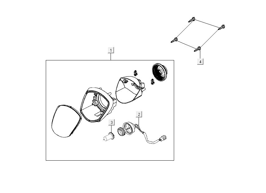 Optique de phareKymco Like 4 temps noir brillant comme T T 2015