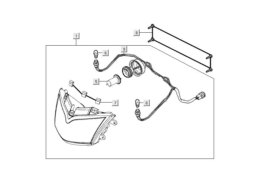 Optique de phareKymco People S 4 temps bleu cristal