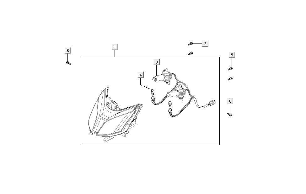 phare avant Kymco Super8 4 temps à partir de 2009 noir