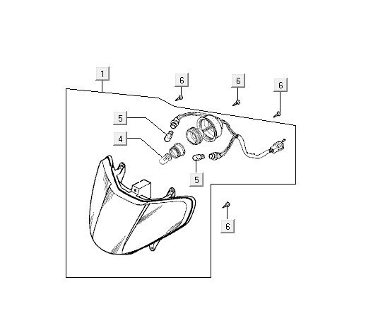 Optique de phareKymco Super9 2t lc o.m noir-rouge mat