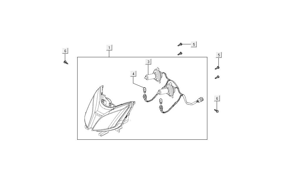 phare avant Kymco Super 8 4 temps (2007-2009) bleu jaune