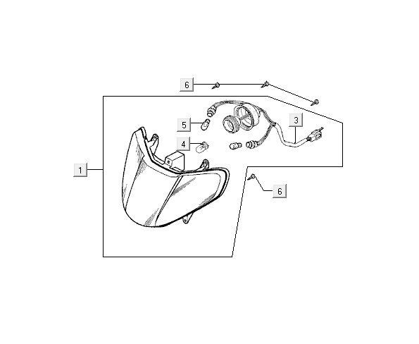 Optique de phareKymco Vitality 2t ac bleu