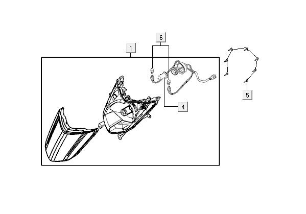 Optique de phareKymco VP50 4t ac chêne métallisé