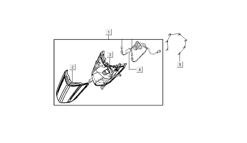 Projecteur Kymco VP50i injection euro 4 tecno argent