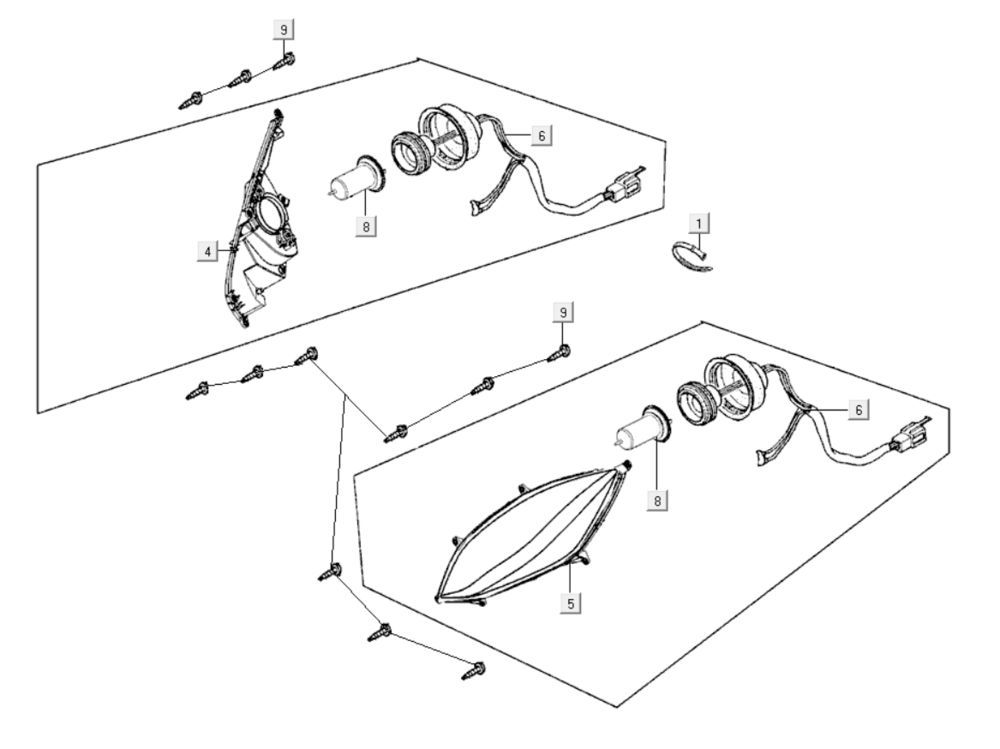 Optique de phareKymco Xciting 400i noir nacré