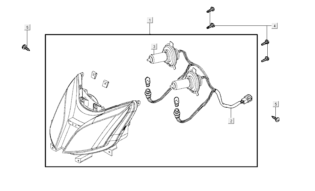 Optique de phareKymco Super8 Street 50i E4 Gris mat