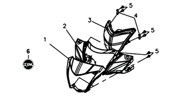 Protège-phares, compteurs et rétroviseurs Sym Symphony ST 200I Bleu/Noir/Argent