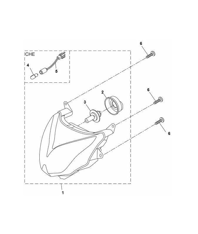 Optique de phareYamaha Aerox 4 temps 2014