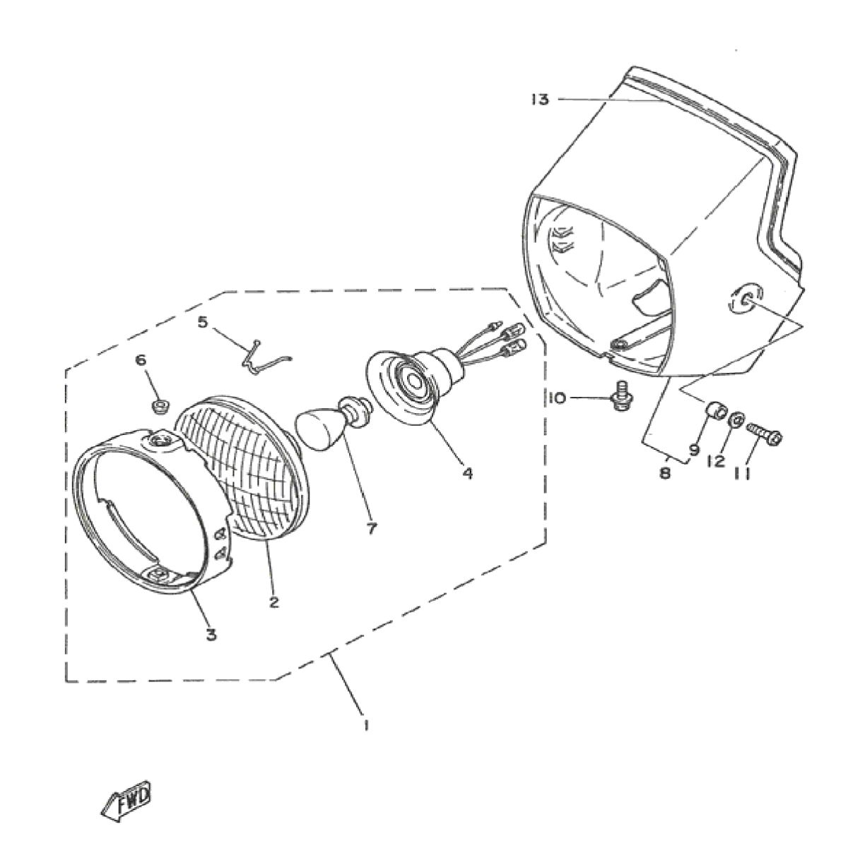 Phare Yamaha DT-50 MX