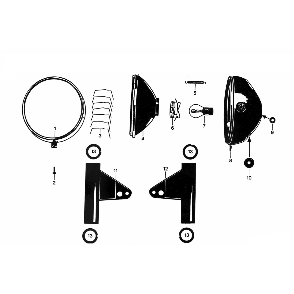 Phare Zundapp KS 50 530-010, 011 et 500