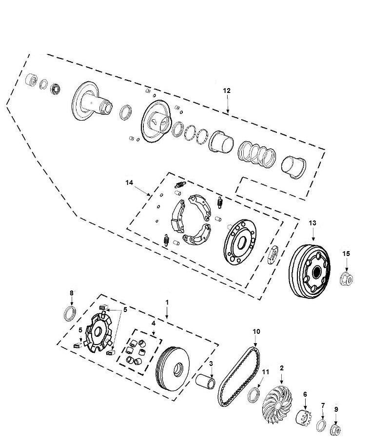 Variateur d'embrayage Peugeot Speedfight 3 4 temps