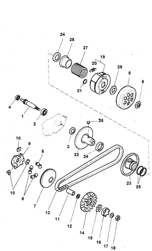 Variateur d'embrayage Yamaha Bw's 2 temps