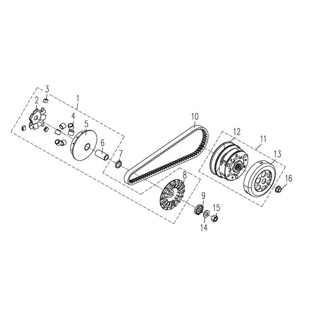 Variateur d'embrayage 3B3 50cc (Euro 4 ; après 2018)