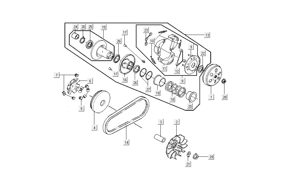 Pochette Kymco New Sento 4-temps 50i rouge