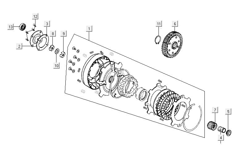 Embrayage Kymco Activ 4 temps argent