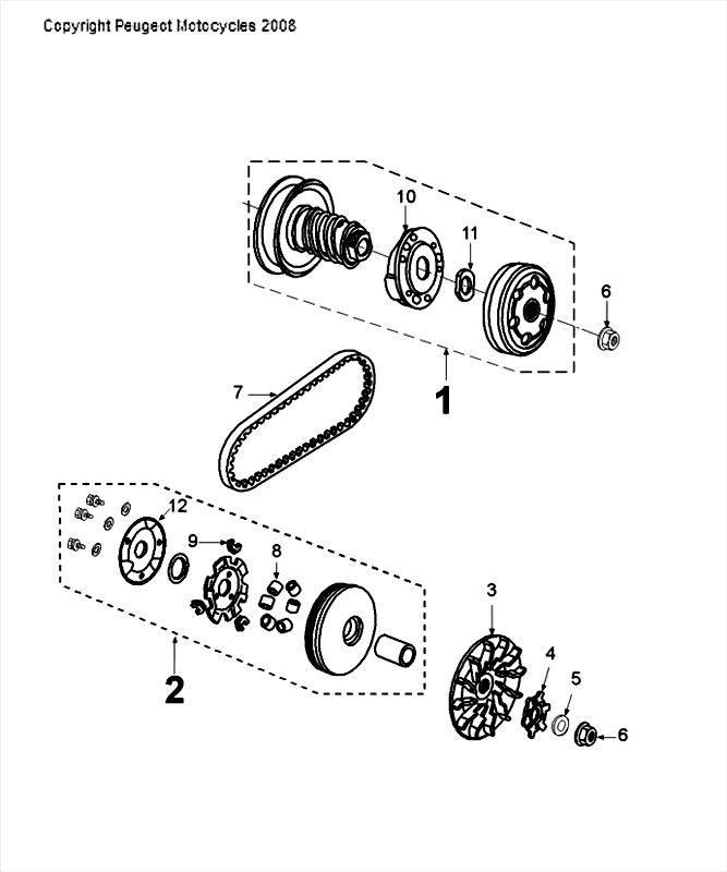 Embrayage Peugeot Speedfight 4 LC noir