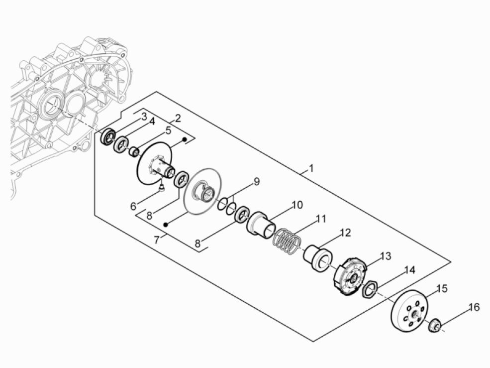 Embrayage Vespa Primavera 4 temps 3V (injection euro5 IGET)