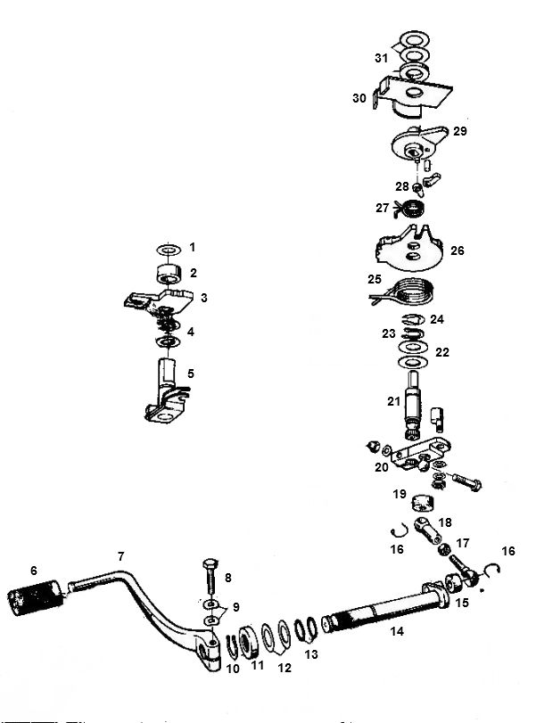 Arbre de commutateur Kreidler 3 vitesses