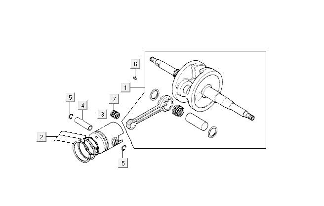 Piston de vilebrequin Kymco Vitality 2t ac sport stream