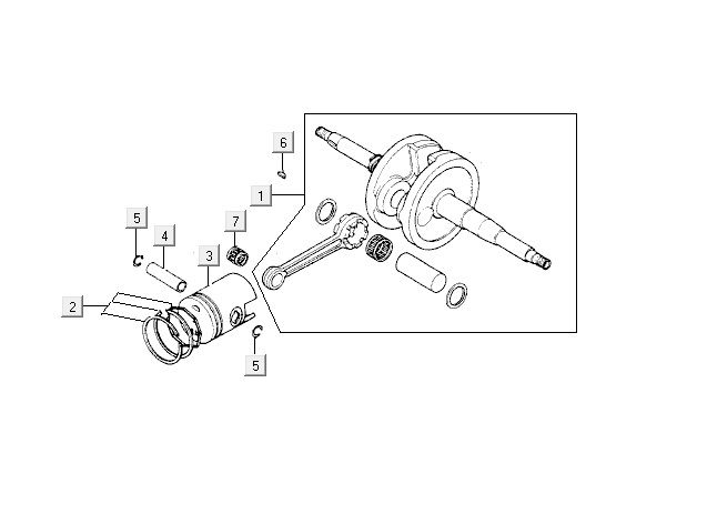 Piston de vilebrequin Kymco Yup 2t ac rouge