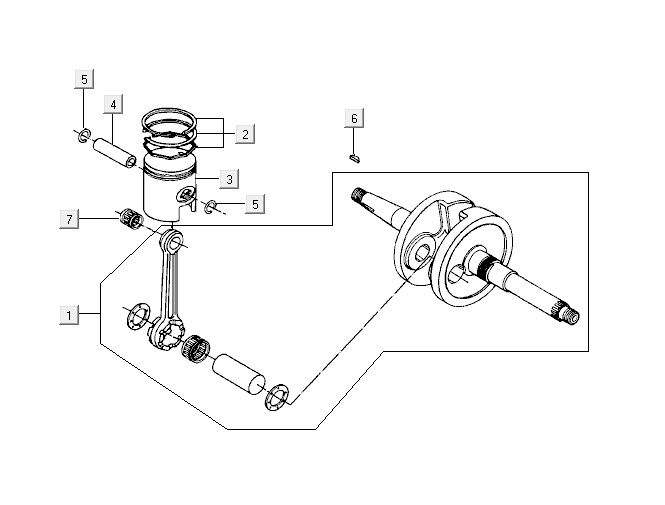 Piston de vilebrequin Kymco ZX 2t ac bleu limité